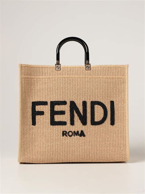 fendi straw handbags